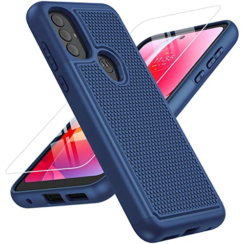Motorola Moto G Power 2022 Case: Heavy Duty Dual Layer Navy Blue Cover
