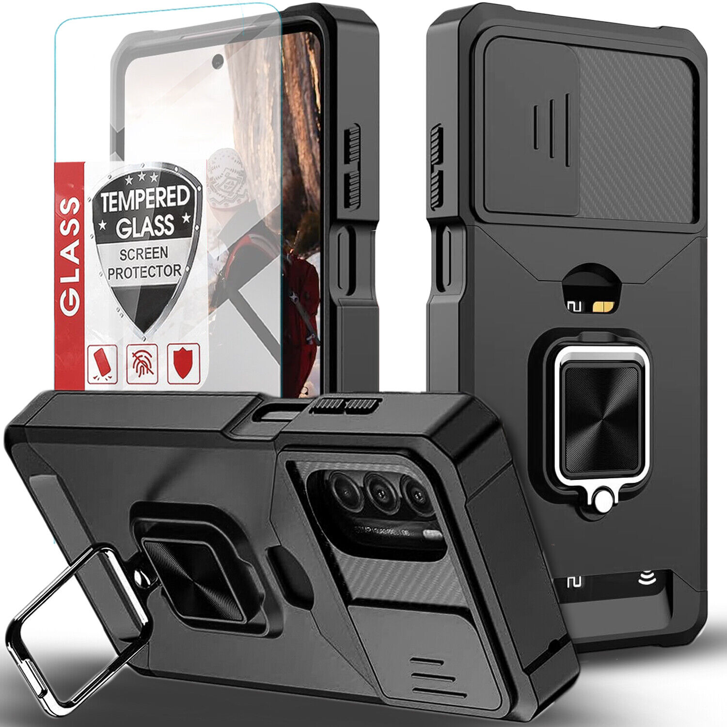 Motorola Moto G Play 2023 Heavy Duty Case Bundle