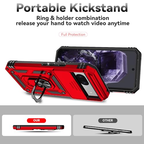 Red Google Pixel 8A Case with HD Screen Protector