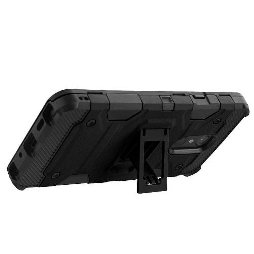 Black Dual Layer Rugged Kickstand Case for LG Stylo 5