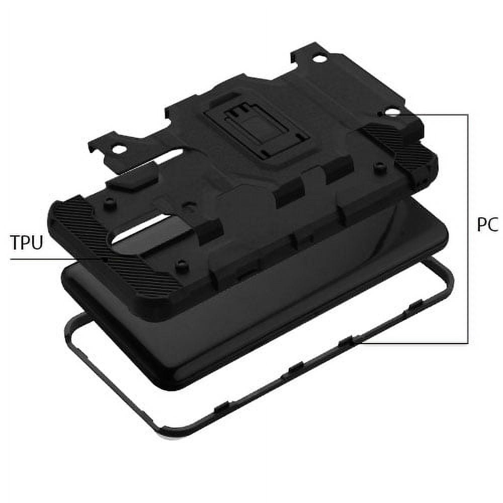 Black Dual Layer Rugged Kickstand Case for LG Stylo 5