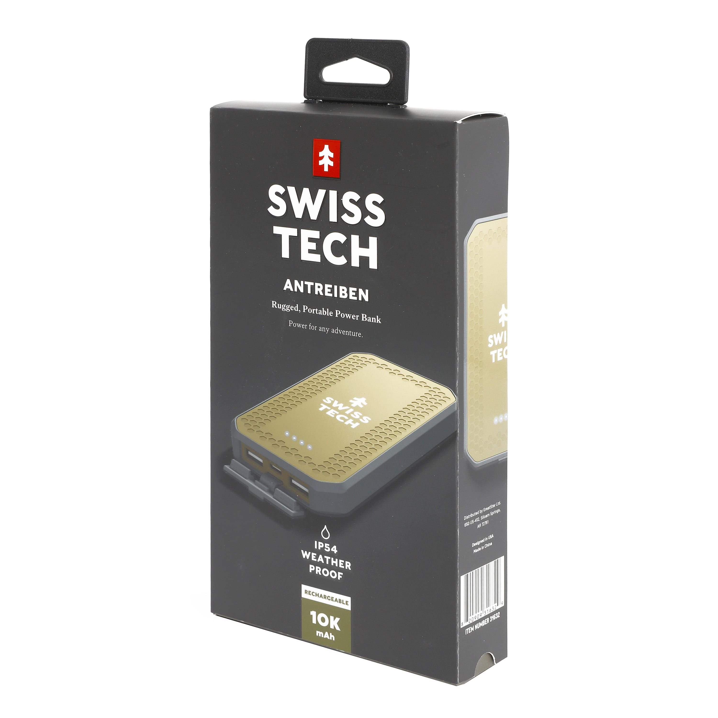 Swiss Tech Antreiben Power Bank with Dual USB