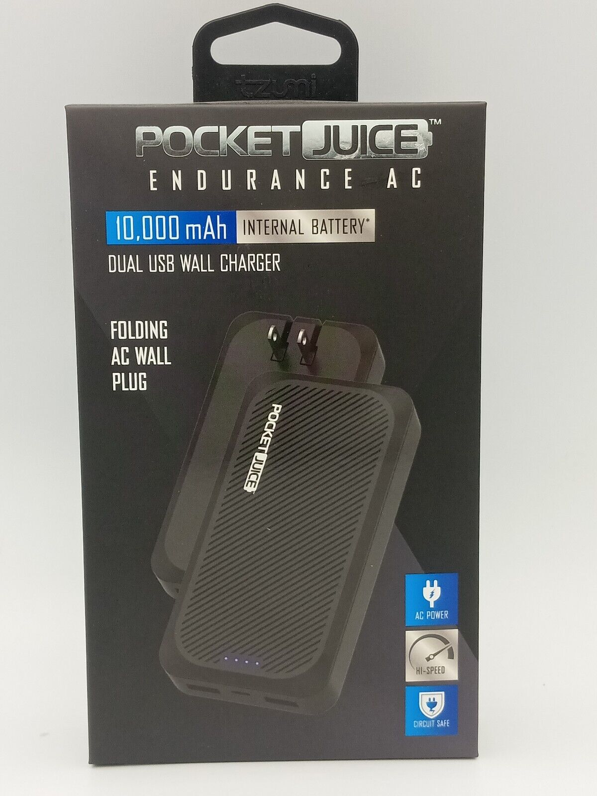 PocketJuice Endurance AC Portable Charger 10,000 mAh Dual USB 