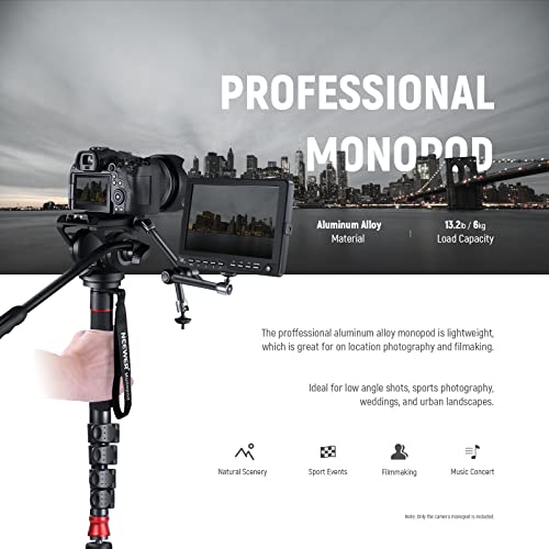 Professional Portable Camera Monopod with Fluid Head