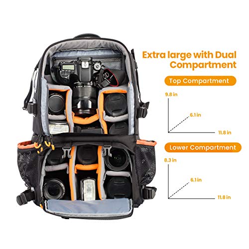 TARION 2-in-1 Camera Backpack with Bonus Bag