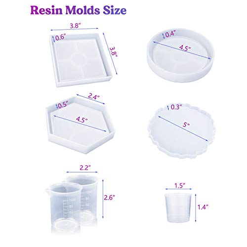 Epoxy Resin Coaster Molds Starter Kit for Beginners