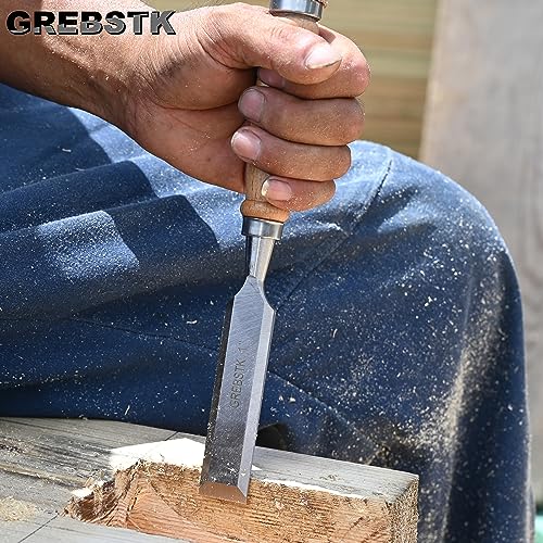 GREBSTK 4-Piece Professional Wood Chisel Set, Chrome Vanadium