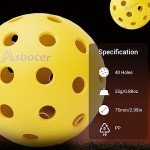 Asbocer USAPA Approved Pickleball Balls, Set of 12