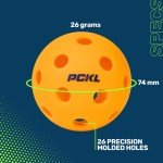 PCKL Optic Speed Pickleballs - Indoor/Outdoor 4-Pack