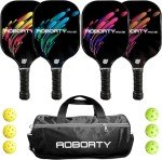 AOBORTY 4-Pack Pickleball Paddle Set with Balls