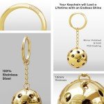 WES Stainless Steel Pickleball Keychain Gift