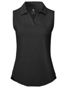 Women's Lightweight Sleeveless Golf Polo - Black