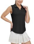 Women's Lightweight Sleeveless Golf Polo - Black