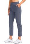 Women's Stretch Golf Pants with Pockets - Dusty Blue