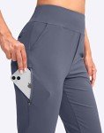Women's Stretch Golf Pants with Pockets - Dusty Blue