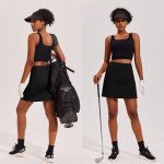 Women's Black Golf Skirt with Pockets and Shorts