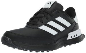 adidas S2G Spikeless Leather Golf Shoes - Black/White