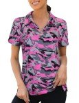 Plus Size Women's Golf 1/4 Zip Top - Pink Camo