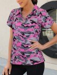 Plus Size Women's Golf 1/4 Zip Top - Pink Camo