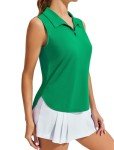 PINSPARK Women's Sleeveless Golf Polo Shirt - Green