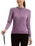 Women's Lilac Argyle Quarter Zip Golf Sweater