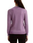 Women's Lilac Argyle Quarter Zip Golf Sweater