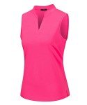 Vidusou Women's Moisture-Wicking Golf Polo Shirt - Rose Red