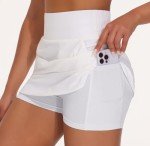 Women's High Waist Golf Skort with Shorts and Pockets