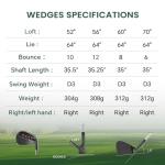 Golf Wedge Set: 52/56/60 Degree Clubs