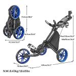 CaddyTek Lite 8 Blue Golf Push Cart
