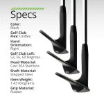 BombTech Limited Edition Black Golf Wedge Set