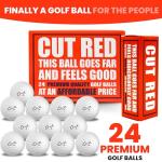 Cut Golf Red Ionomer Golf Balls - 24 Pack
