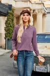 Women's Lilac Argyle Quarter Zip Golf Sweater