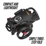 Bag Boy Compact 3 Golf Pull Cart - Black/Red