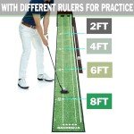 Indoor/Outdoor Golf Putting Green Mat with Ball Return