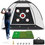 Portable Golf Practice Net with Mat – 10x7FT