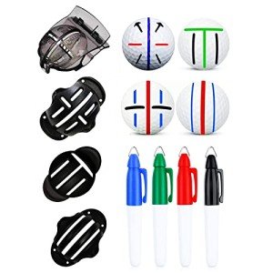 8 Pack Golf Ball Markers with Stencils and Lines