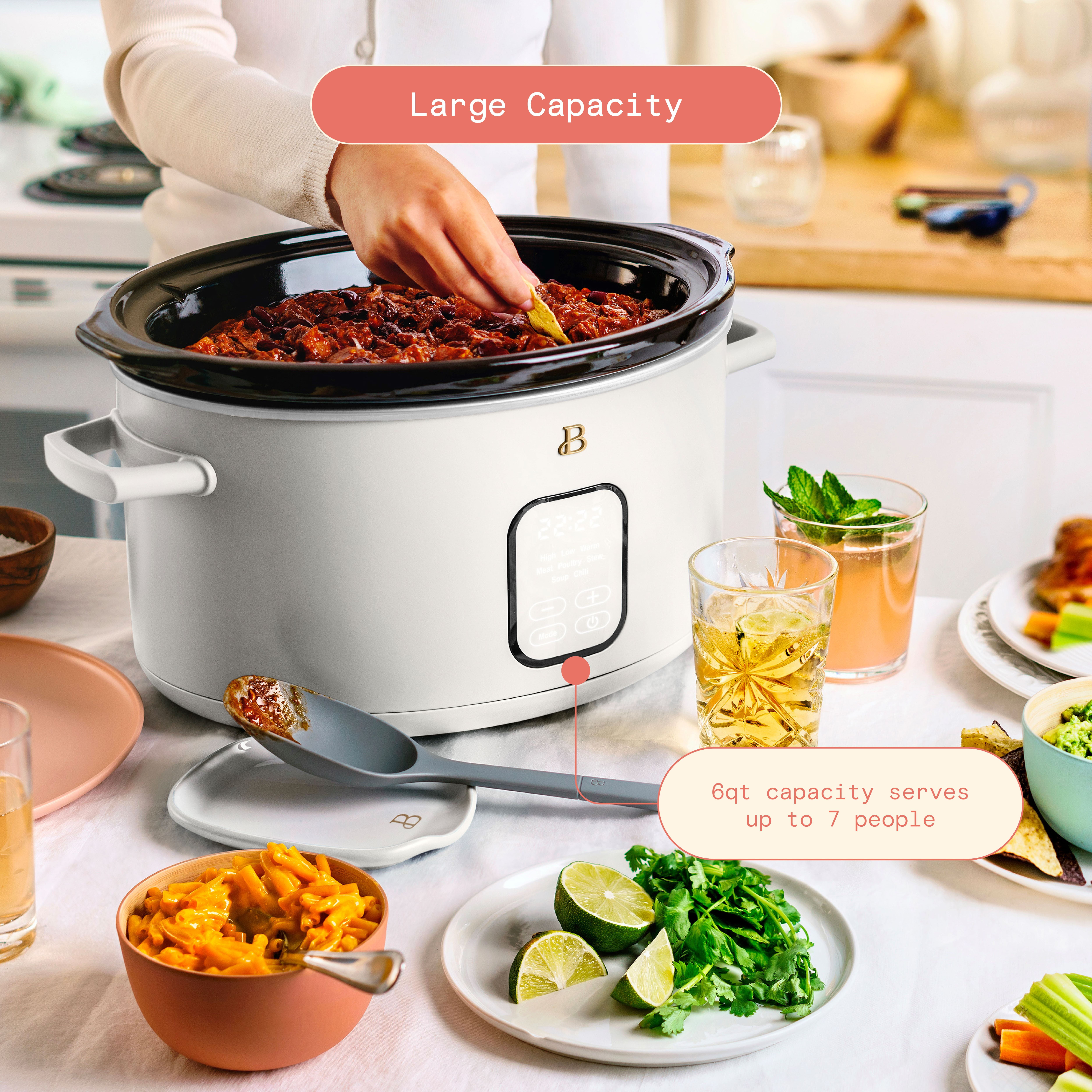 Drew Barrymore's 6qt Slow Cooker, White