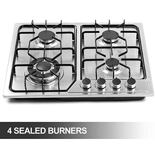 Stainless Steel Gas Cooktop with 4 Burners