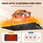 AuntyFey Food Warming Mat,Countertop Warming Mat, Silicon Warming Mat for Food, Electric Warming Tray, Food Warmers for Parties Buffet, Warming Trays for Buffets Party, Food Heating Mat, Black