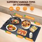 AuntyFey Food Warming Mat,Countertop Warming Mat, Silicon Warming Mat for Food, Electric Warming Tray, Food Warmers for Parties Buffet, Warming Trays for Buffets Party, Food Heating Mat, Black