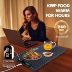 AuntyFey Food Warming Mat,Countertop Warming Mat, Silicon Warming Mat for Food, Electric Warming Tray, Food Warmers for Parties Buffet, Warming Trays for Buffets Party, Food Heating Mat, Black