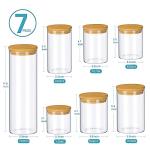 Vtopmart Glass Food Storage Jars, 7 Pack Kitchen Containers with Airtight Bamboo Wooden Lids for Pasta, Cookies, Nuts, Coffee Beans, Cereal, Canisters Set for Flour, Pantry Organization, BPA Free