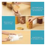 Vtopmart Glass Food Storage Jars, 7 Pack Kitchen Containers with Airtight Bamboo Wooden Lids for Pasta, Cookies, Nuts, Coffee Beans, Cereal, Canisters Set for Flour, Pantry Organization, BPA Free