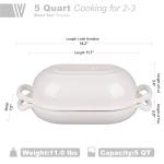 VORRINGARD Enameled Cast Iron Sourdough Bread Oven, Dutch Oven, Loaf Cast Iron Bread Pan for Homemade Bread Baking, Meatloaf Pan with Lid, 5QT, White