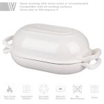 VORRINGARD Enameled Cast Iron Sourdough Bread Oven, Dutch Oven, Loaf Cast Iron Bread Pan for Homemade Bread Baking, Meatloaf Pan with Lid, 5QT, White
