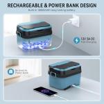 SEVENMEET Cordless Electric Lunch Box, Self-Heating Food Warmer, Battery Powered Lunch Boxes with 1.5L Container, Rechargeable Heated Lunch Box for Men, Women, Car, Truck, Office, Travel