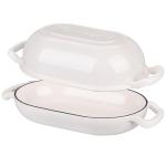 VORRINGARD Enameled Cast Iron Sourdough Bread Oven, Dutch Oven, Loaf Cast Iron Bread Pan for Homemade Bread Baking, Meatloaf Pan with Lid, 5QT, White