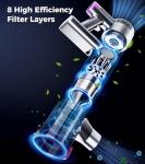 VIAFLY Cordless Vacuum Cleaner, Upgraded 550W 45Kpa 60Mins Vacuum Cleaners for Home, Anti-Tangle Stick Vacuum with Self-Standing, LED Display, 8-in-1 Wireless Vacuum for Carpet Pet Hair Hardfloor