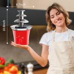 MINI Chocolate Fountain Machine Small Electric Chocolate Fondue Fountain Machine for Party for Candy Butter Cheese (Red)